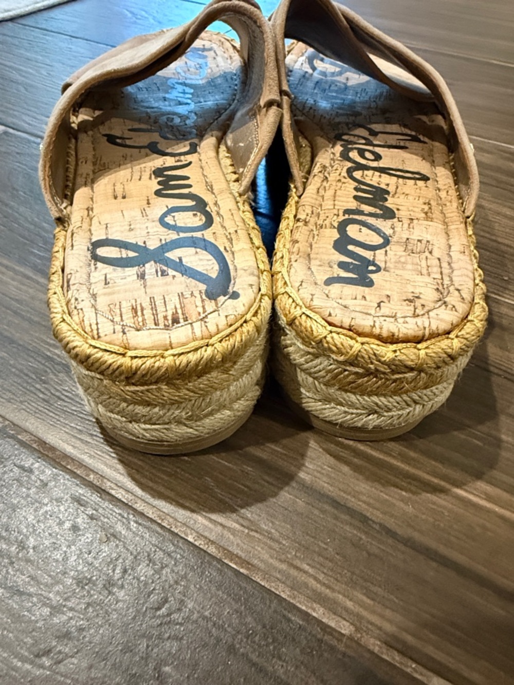 Sam Edelman Tan Suede Crisscross Espadrille Slide Sandals - Picture 4 of 4